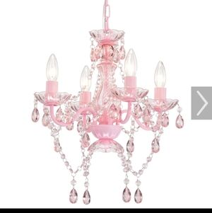 Elegant Pink Chandelier with Crystal Accents